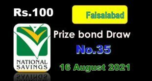 Rs. 100 Prize Bond List of Draw#35, Held in Faisalabad