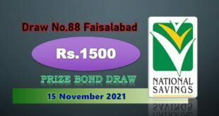 Winners of Rs. 1500 Prize bond draw result 15 November 2021