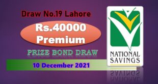 Winners of Rs. 40000 Premium Prize bond draw result 10 December 2021
